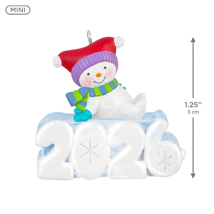 Snowman ornament with '2026' on a white background