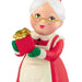Figurine of a character in a red outfit with a gold gift, on a white background