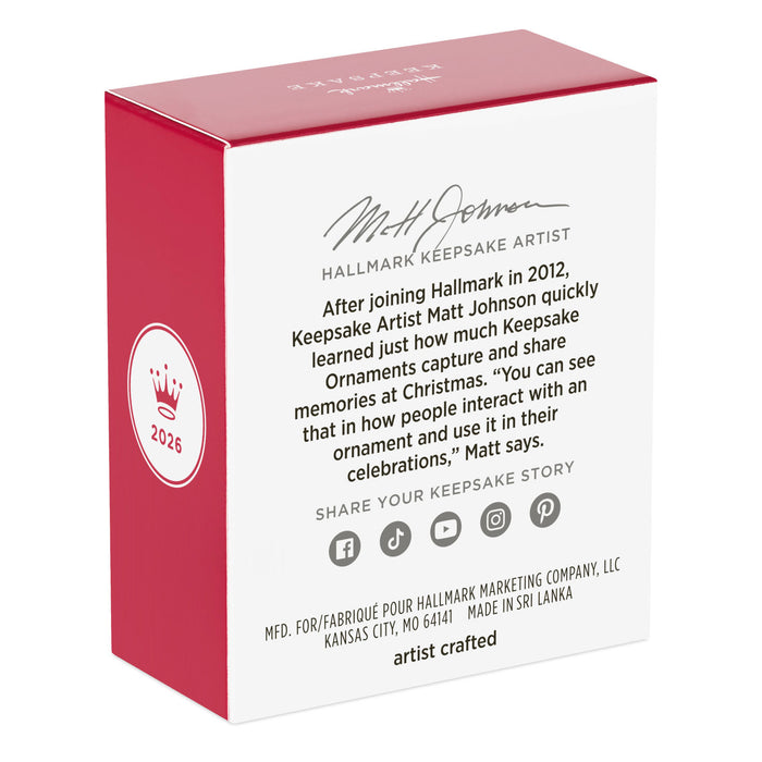 Hallmark Keepsake Ornament box with text and branding on a white background