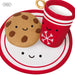 Miniature cookie and mug set with faces on a white background