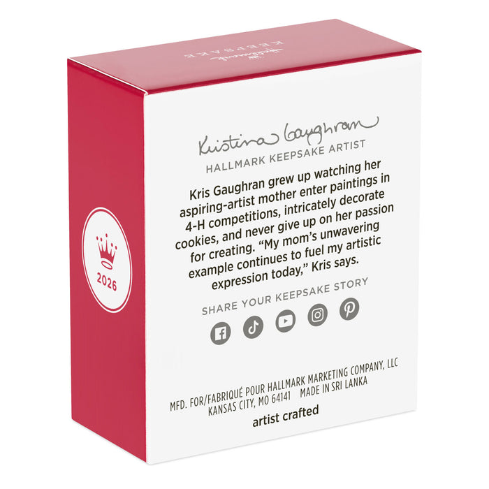 Hallmark Keepsake Artist Kris Gaughran packaging with text and branding details.