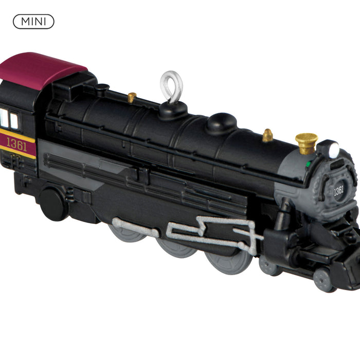 Model train engine on a white background