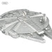 Metallic model of a spaceship with 'MINI' label on a white background