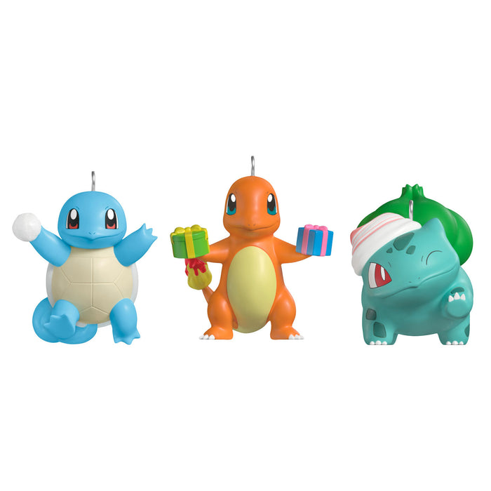 Mini Pokémon Squirtle, Charmander, Bulbasaur 2025 Ornaments, Set of 3