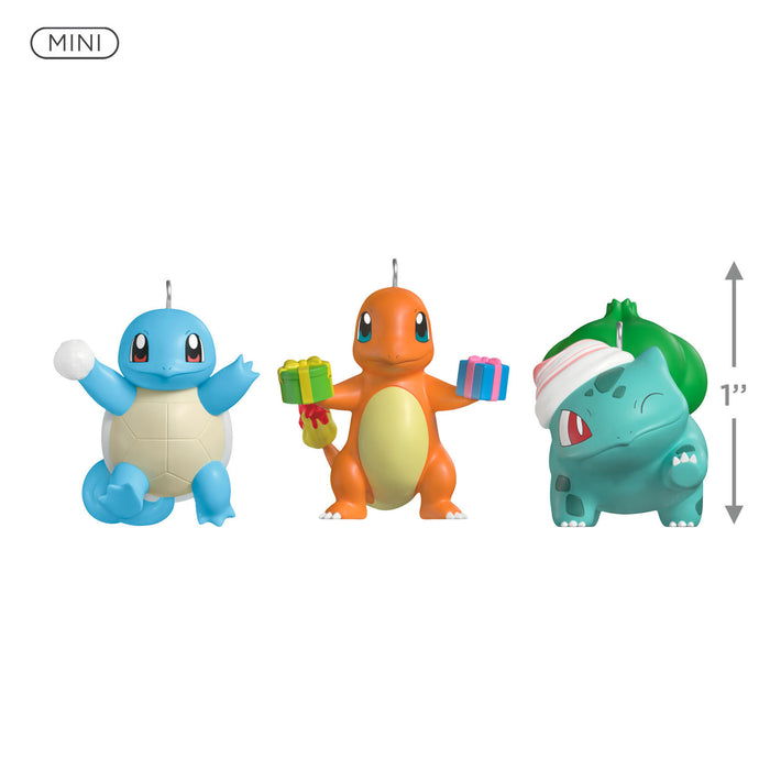 Mini Pokémon Squirtle, Charmander, Bulbasaur 2025 Ornaments, Set of 3