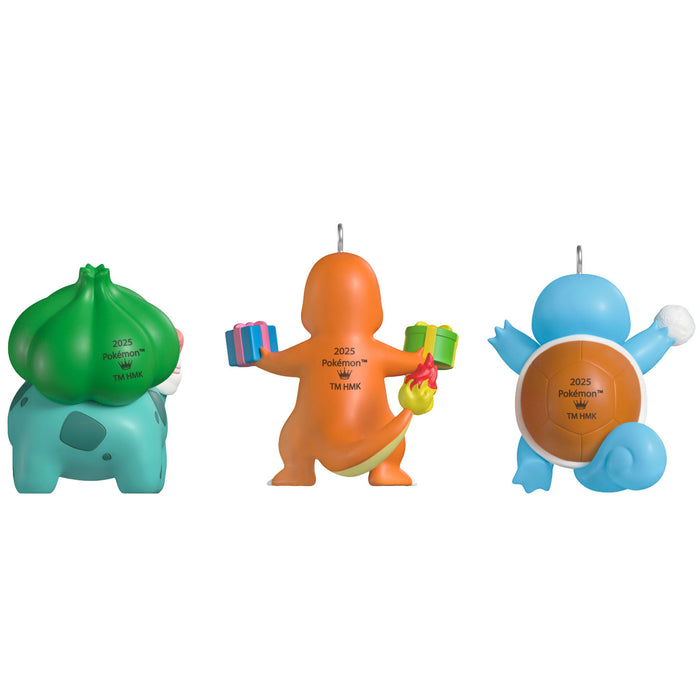 Mini Pokémon Squirtle, Charmander, Bulbasaur 2025 Ornaments, Set of 3