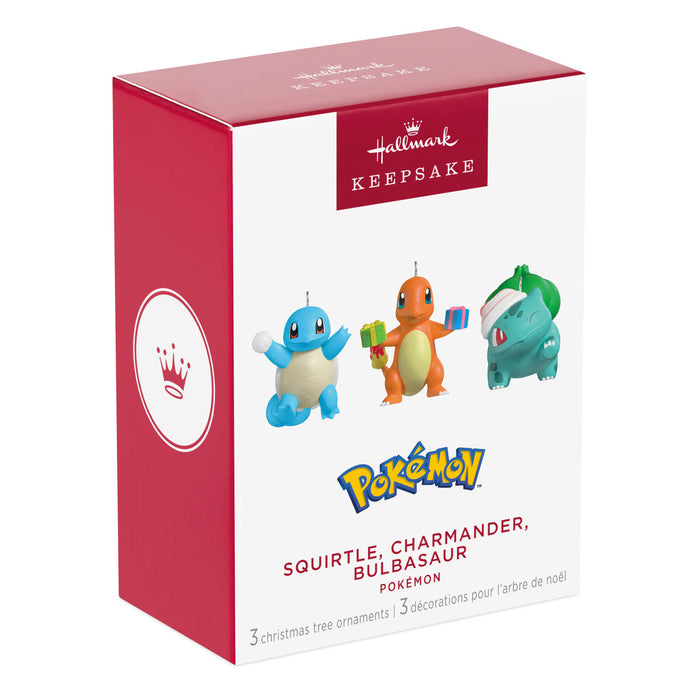 Mini Pokémon Squirtle, Charmander, Bulbasaur 2025 Ornaments, Set of 3