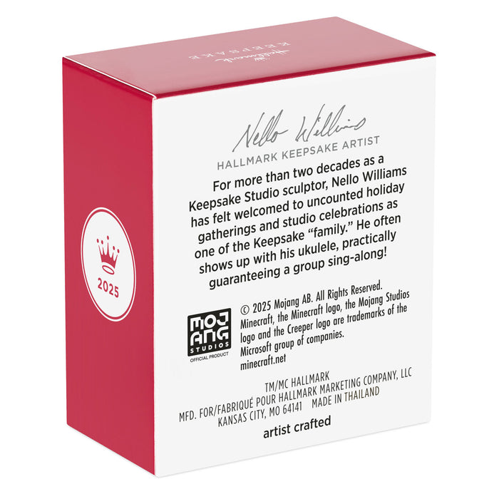 Mini Minecraft Alex, Steve and Arctic Fox 2025 Ornaments, Set of 3