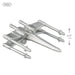 Metal model of a spaceship with scale indicators on a white background
