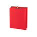 Red notebook with a gold ring on a white background