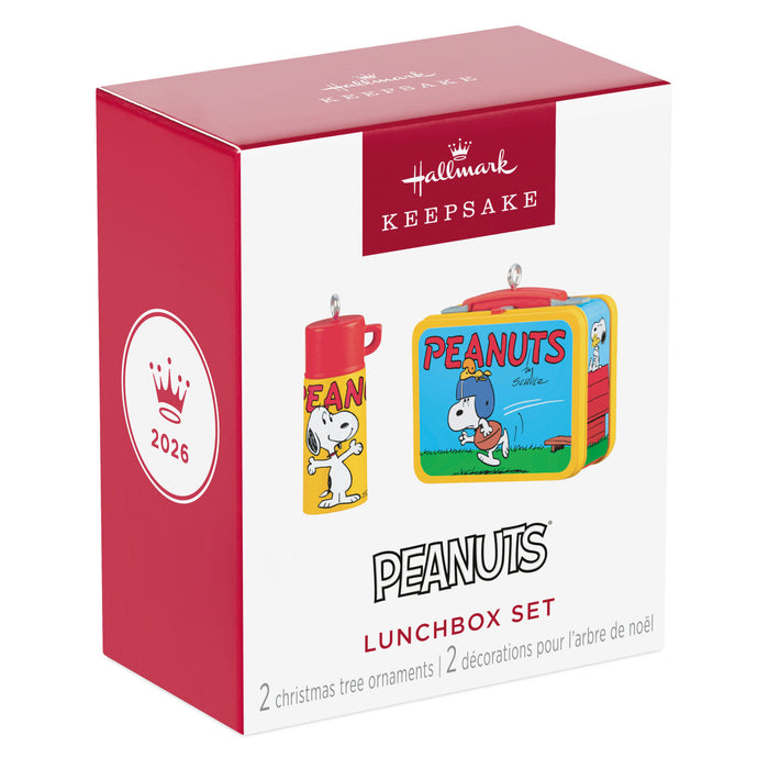 Hallmark Peanuts lunchbox set packaging on a white background