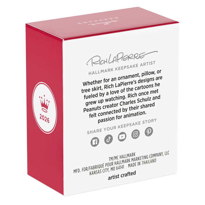 Gift box with red and white design featuring text and branding
