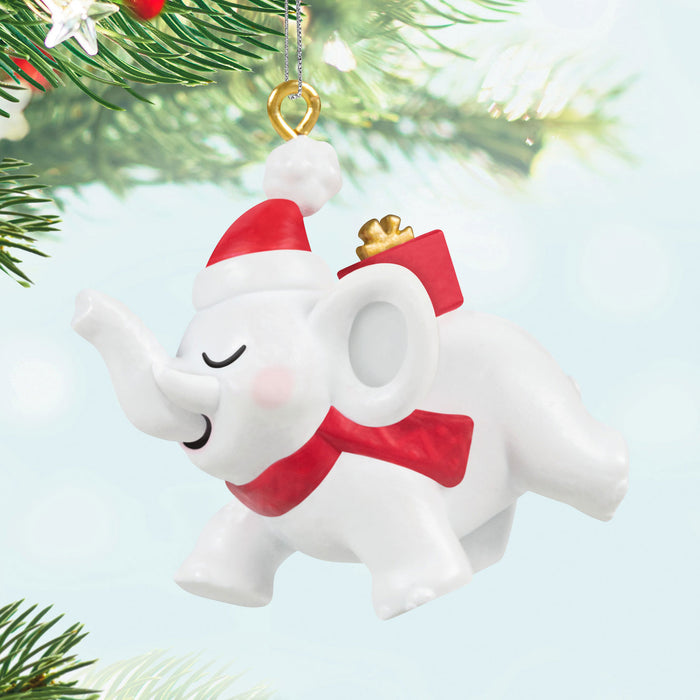 Mini Festive White Elephant 2025 Ornament, 1"