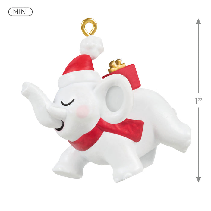 Mini Festive White Elephant 2025 Ornament, 1"