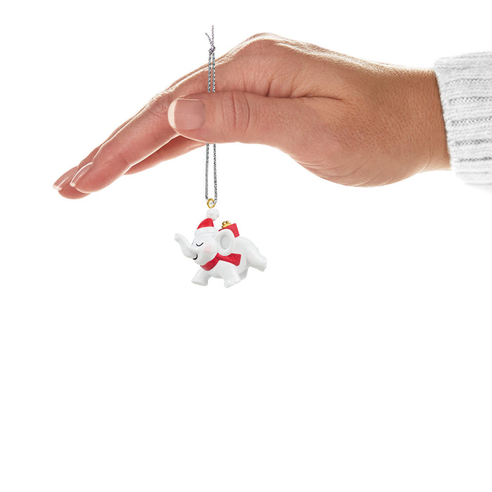 Mini Festive White Elephant 2025 Ornament, 1"