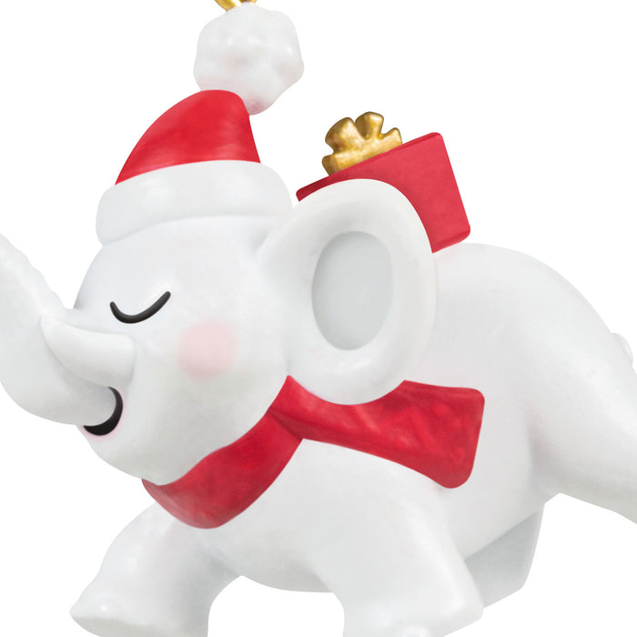 Mini Festive White Elephant 2025 Ornament, 1"