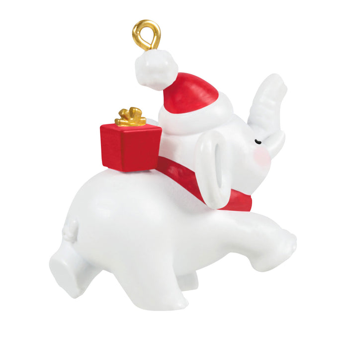 Mini Festive White Elephant 2025 Ornament, 1"