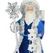 Decorative figure of a bearded man in blue robes with silver and white accessories on a white background