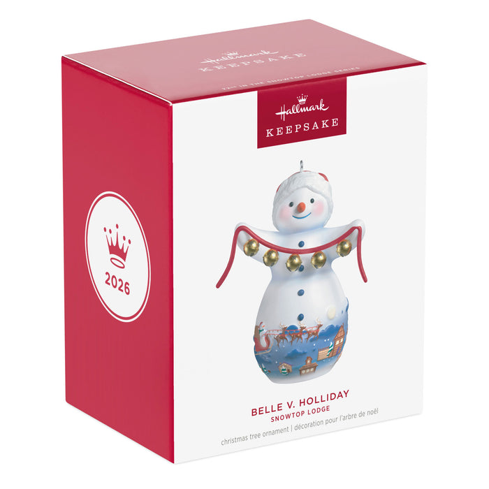 Hallmark 2026 Christmas ornament packaging with a snowman design.