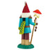 Colorful gnome figurine with a mushroom on a white background