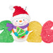 Decorative ornament shaped like the number 24 with a snowman design, holding a Christmas tree cookie.