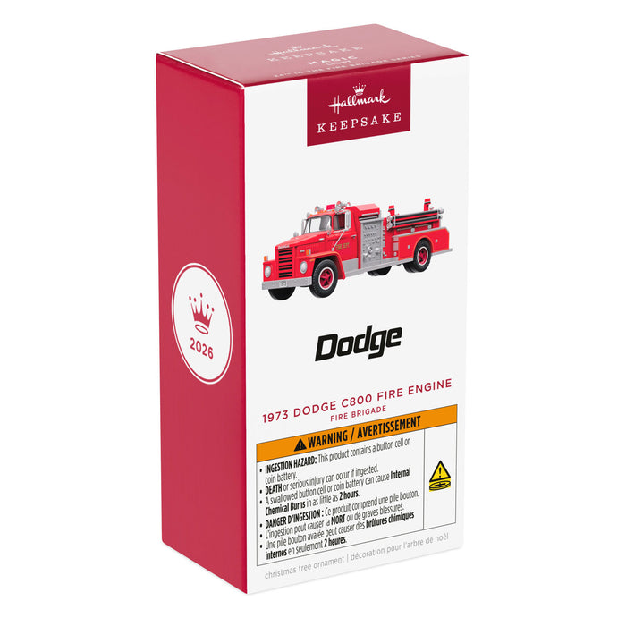 Box packaging of a 1973 Dodge C600 Fire Engine model by Hallmark