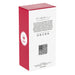 Red and white box with text and a QR code on a white background