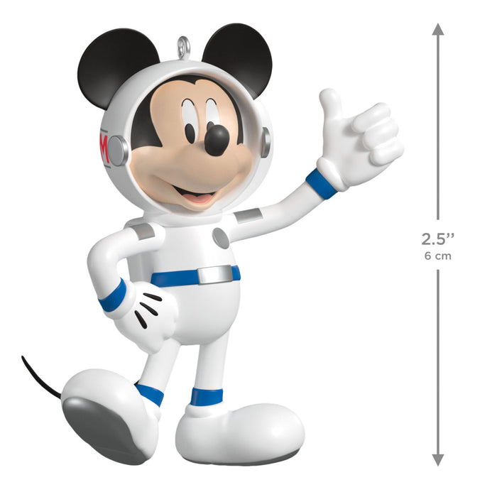 Mickey Mouse astronaut figure with size measurement on a white background