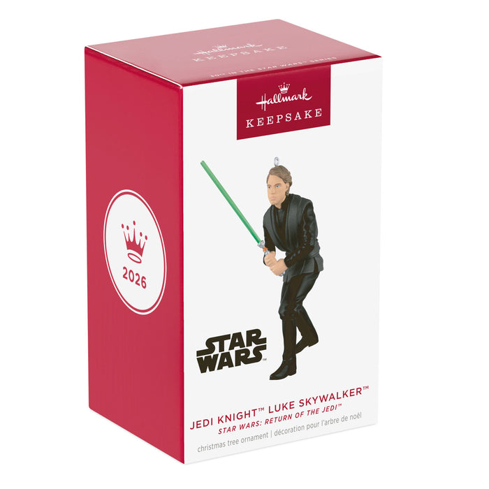 Hallmark Star Wars Luke Skywalker ornament packaging on a white background