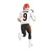 Person wearing a football uniform with 'Burrow' and number '9' on a white background