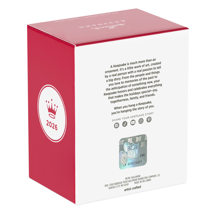 Red and white box with a logo and text on a white background