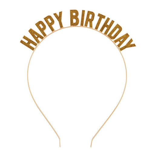 happy birthday gold headband