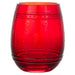 Embossed Candy Canes Red Stemless Wine Glass