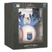 Kansas City Royals baseball tree ornament in its original window box packaging. The ornament features a white baseball with the KC logo, attached to blue antler-like branches decorated with colorful Christmas lights.