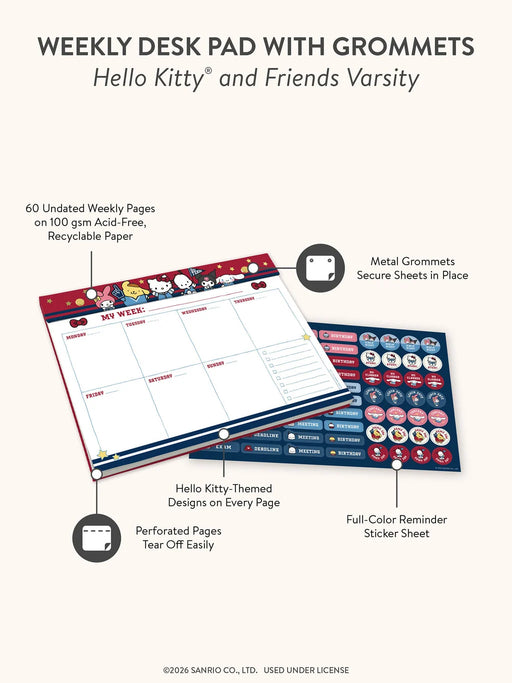 Hello Kitty® and Friends Varsity Weekly Desk Planner