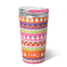 Colorful Swig tumbler with Halloween-themed design on a white background
