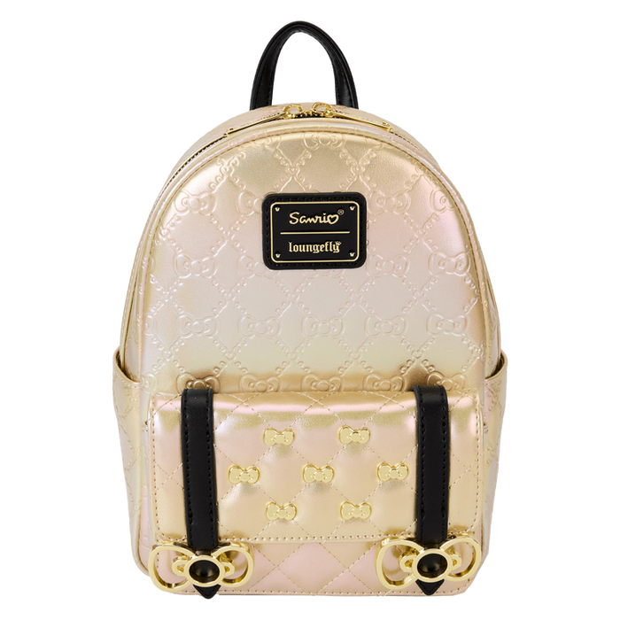 Sanrio Hello Kitty 50th Anniversary Metallic Gold Mini Backpack by Loungefly