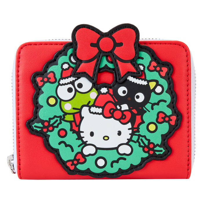 Sanrio Christmas Wreath Zip Around Wallet by Loungefly