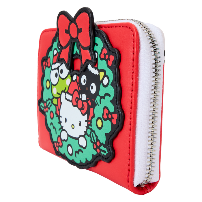 Sanrio Christmas Wreath Zip Around Wallet by Loungefly