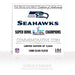 Seahawks Super Bowl LIV Champions commemorative coin certificate with logo and text.