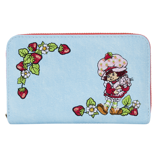 Strawberry Shortcake Denim Zip Around Wallet by Loungefly