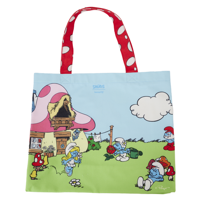 The Smurfs™ Village Life Canvas Tote Bag by Loungefly