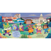 A colorful illustrated scene showing several cartoon animals in costumes standing in front of a city skyline with a capitol dome and bridge. There are text panels integrated into the artwork, suggesting this is a poster, print, or book-style illustration rather than a standalone physical product shot.