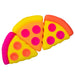 Two colorful pop-it fidget toys shaped like pizza slices on a white background