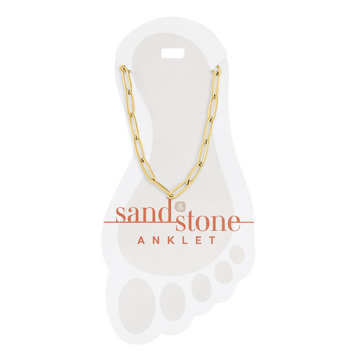 Sand & Stone Gold Paperclip Anklet