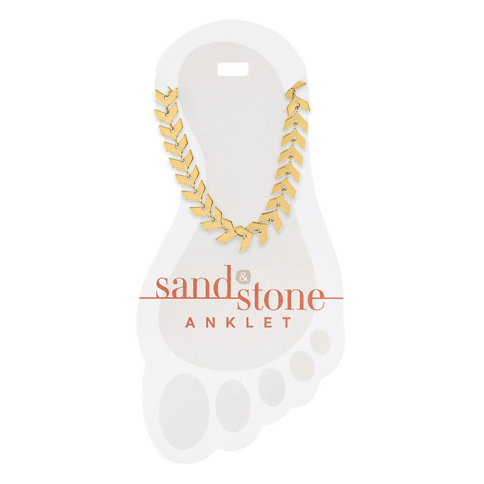 Sand & Stone Gold Chevron Chain Anklet
