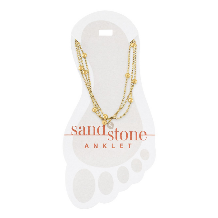 Sand & Stone Gold Multi-Strand Anklet