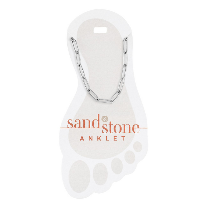 Sand & Stone Silver Paperclip Anklet