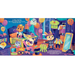A colorful illustrated scene showing two cartoon animals in a dressing-room-like space, surrounded by balloons, costumes, hats, and a mirror. The artwork appears to be the product itself rather than a photo of a physical item, so this fits Scenery rather than Product/Packaging or Lifestyle.