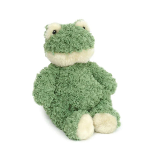 Plush frog toy on a white background